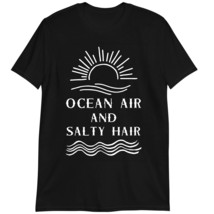 Women&#39;s Summer Beach Shirt, Vacation T Shirt, Ocean Air Salty Hair T-Shirt Dark  - £15.77 GBP+