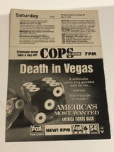 1999 America’s Most Wanted Print Ad Death In Vegas John Walsh Fox  TPA21 - £4.66 GBP