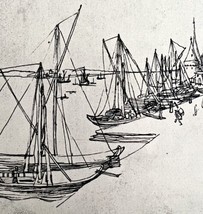 Schedule Gate Antwerp Harbor Durer 1950 Nautical Art Plate Print Phaidon DWX4C - £31.38 GBP
