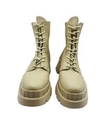 Nasty Girl Combat Boots Women&#39;s 7 Ecru Cream - $377.92 MXN