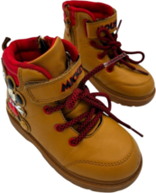 Mickey Mouse kids lace-up waterproof hiking boots size 9 tan - $19.92
