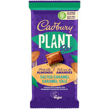 3 X Cadbury Chocolate Plant Bar Salted Caramel With Almonds 90g Each - £22.82 GBP