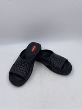 Okabashi Men&#39;s Torino Black Sandals Comfort Slides ML Basket Weave Look - £11.06 GBP
