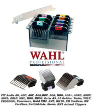 Wahl 8 Stainless Steel Attachment Guide Comb Set&amp;Case*Fit KM2,KM5,KM10 Clippers - £39.50 GBP