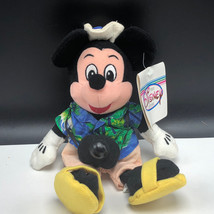 WALT DISNEY STORE PLUSH bean bag stuffed animal tag Mickey Mouse tourist camera - £11.89 GBP