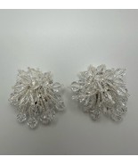 Vintage Lois Ann Crystal Beaded Dangle Clip Earrings 4.6cm - £58.66 GBP