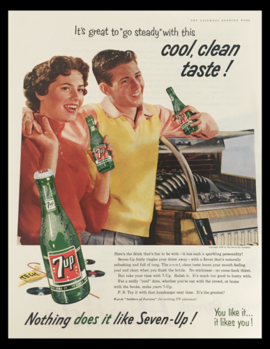 1956 Seven-Up Sparkling Drink Vintage Print Ad - £10.68 GBP