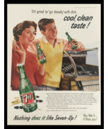 1956 Seven-Up Sparkling Drink Vintage Print Ad - £11.17 GBP