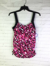 Aquabelle Swimsuits For All Pink Confetti Print Tankini Swim Top Women&#39;s Size 8 - £16.38 GBP