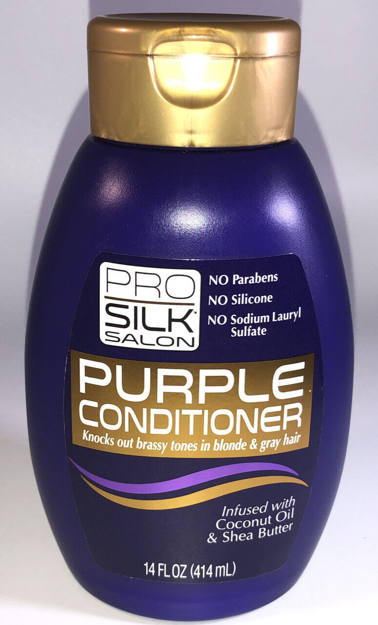 Pro Silk Salon Purple Conditioner W Coconut Oil & Shae Butter 14 FL Oz/414ML-NEW