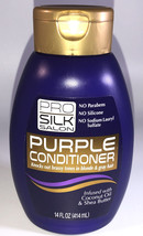 Pro Silk Salon Purple Conditioner W Coconut Oil &amp; Shae Butter 14 FL Oz/414ML-NEW - £11.58 GBP