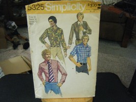 Simplicity 5325 Men's Set of Shirts Pattern - Size 16 Neck 16 Chest 42 - $11.99