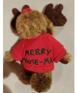 Boyds Head Bean Collection Christmas Moose Plush &quot;Merry Moose Mas &quot; 4&quot; - $8.81