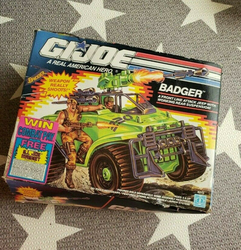 RARE VINTAGE 1990s G I JOE BADGER VEHICLE BOX 1991 Hasbro GI JOES - $0.01
