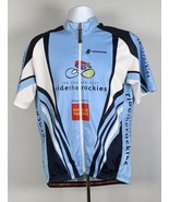 Denver Post Ride the Rockies Bicycle Bike Jersey Mens XL Club Full Zip Blue - £25.50 GBP