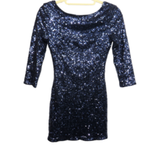 Tobi Size XS Navy Sequined Backless Special Occasion Bodycon Mini Dress - £39.90 GBP