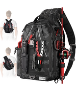 Fishing Backpack Sling Bag w/ Rod Holder | Lightweight Tackle Box Fly Ba... - $40.61