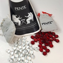 Vintage Pente Game Replacement Parts Glass Stones beads markers Red Clea... - $25.00