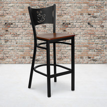 Black Coffee Stool-Cherry Seat XU-DG-60114-COF-BAR-CHYW-GG - £117.38 GBP