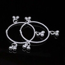Echt Indisch Baby Kleinkind Silber Armreifen Verstellbares Armband mit G... - $1,578.02 MXN