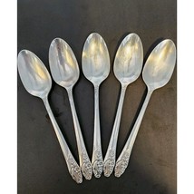 5 Oneida Community Evening Star Teaspoons Silverplate Flatware - $372.61 MXN
