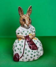 Royal Doulton Busy Needles Bunnykins Figurine DB010 VTG 1974 Golden Jubi... - $63.26