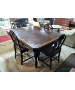 Wooden Vintage William And Mary Style Dining Table - $915.00