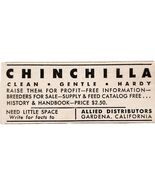 1949 Chinchilla Pets Breeding Advertisement Allied Dist California E8Q - $14.01 CAD