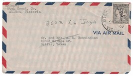 ca 1948 AUSTRALIA Air Mail Cover - Eildon to Dallas, Texas USA D21  - £2.32 GBP