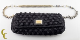 Dolce &amp; Gabbana Small Crochet Miss Charles Clutch Shoulder Bag Ornate Strap - £889.67 GBP