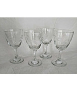 4 Wine Glasses with Etched Flowers 6 oz - £11.67 GBP