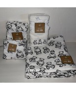 NWT Deborah Connolly 10 Piece Cotton Bath Towel Set White Black Teddy Bears - €99,45 EUR