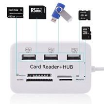 Multi Micro Usb Hub 2.0 Otg Combo Usb Splitter Sd Tf Card Reader Extension Port - £11.39 GBP