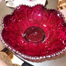 Vintage Imperial Glass Sunset Ruby Carnival 8” Bowl, Gorgeous coloring - £38.17 GBP