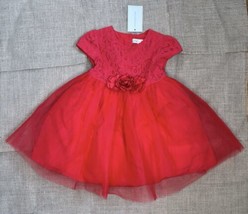 New Ollies Place Red Floral Lace Tulle Dress Size 2 Valentines Day Holiday Party - £23.42 GBP