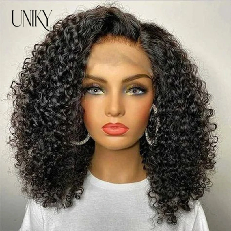 Wigs Human Hair Jerry Curly Lace Front Wig 13x4 Transparent Lace Wig For Wom - £43.83 GBP+