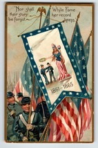 Memorial Day Postcard 1861-1865 Military Men Lady Liberty USA Flags Tucks 107 - £15.17 GBP