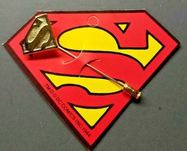 Vintage 1975 Superman Gold Pin Lapel Tie Stick Pin DC comics NOS - £11.98 GBP