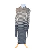 NWT ATM Anthony Thomas Melillo Dip Dye Stripe Dress Long Sleeve Black Combo XS - $375.55 MXN