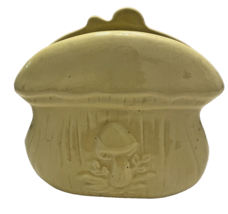 Pottery Mushroom Yellow Napkin Holder Hobbyist Studio Art Pottery Signed PK 1975 - £36.50 GBP