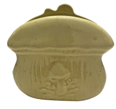 Pottery Mushroom Yellow Napkin Holder Hobbyist Studio Art Pottery Signed PK 1975 - £36.03 GBP