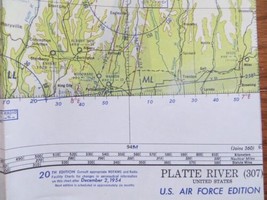 Platte River 1954 Aviation Aeronautical Chart Map USAF - £11.99 GBP