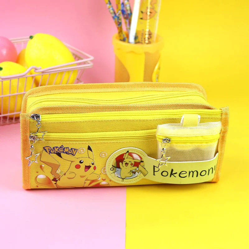 Pokemon Case Pikachu School Pencils Bag Large Capacity Pen Case Supplies - £14.51 GBP