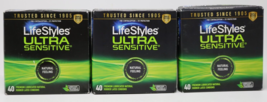 LifeStyles Ultra Sensitive Lubricated Latex Condoms 40 Ct Exp. 6/30/26 Lot of 3 - $29.67