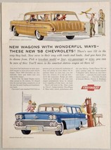 1958 Print Ad Chevrolet Nomad Station Wagon & Chevy Brookwood Antique Store - $17.08