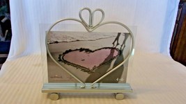Heart Silver Metal Picture Frame from Hallmark for 4&quot; x 6&quot; photo freesta... - $40.00