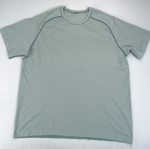 Lululemon Tech Green Striped Mens Size XXL T-Shirt Gym Yoga Workout - $18.95