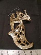 NEW~Raz Imports~8&quot; Gold Tone Resin Angel Christmas Ornament~Use tree/wreath/swag - £6.00 GBP