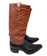 Vintage Goodrich Euzkadi Men&#39;s Geometric Stitched Cowboy Boots Size 10 - $325.84 CAD