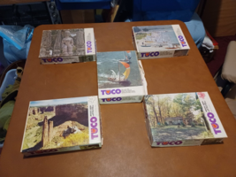 Vintage TUCO Picture Puzzle Lot Of 5  Over 100 Pieces Each Triple Thick Complete - £38.93 GBP